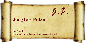 Jergler Petur névjegykártya